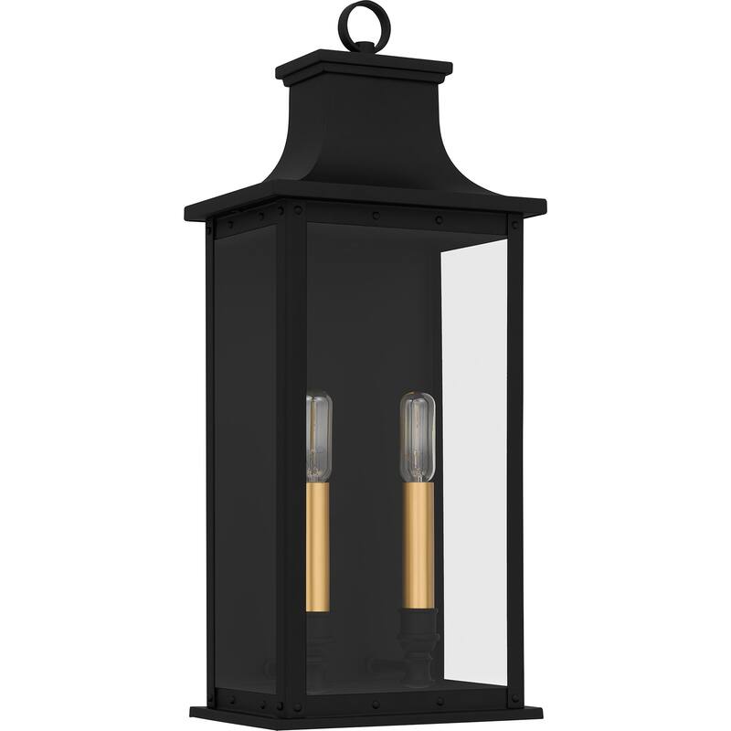 Abernathy 2-Light Matte Black Outdoor Wall Lantern