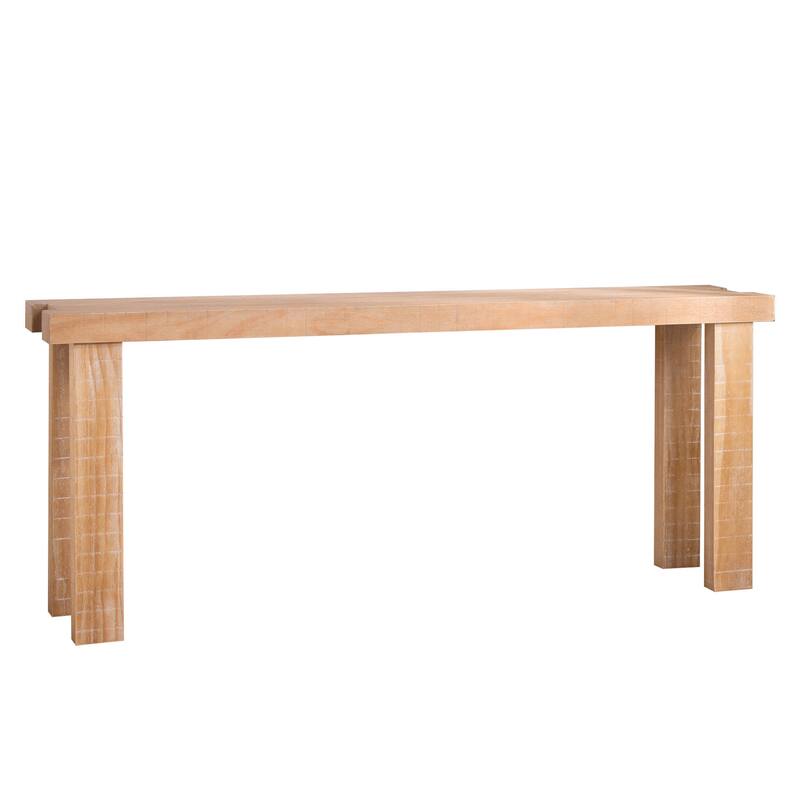 Rustic Natural Wood Console Table - 77"Entryway Table with Modern Farmhouse Design - Long Narrow Sofa Table