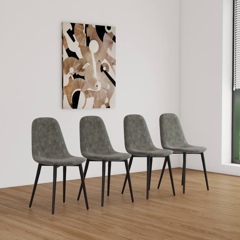 MDF Wood Colour Table,Dining Chairs Set of 4,Wooden Kitchen Table Set,Metal Base & Legs,Dining Room Table and Suede Chairs