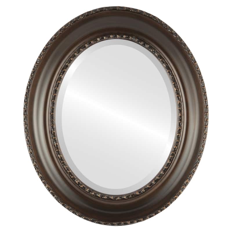 Somerset Framed Oval Mirror in Rubbed Bronze - Antique Bronze