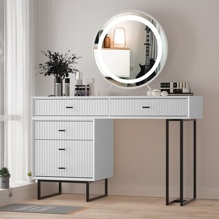 Eclife Makeup Vanity Desk Set with Drawers Storage Dresser Dressing Table for Bedroom