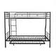 preview thumbnail 76 of 95, Metal Bunk Bed with Trundle Ladder High Guardrail Heavy-Duty Steel Loft Bed Frame with Safety Rail Able to Split