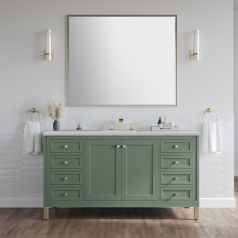 James Martin Vanities Chicago 60" Single Vanity, Smokey Celadon