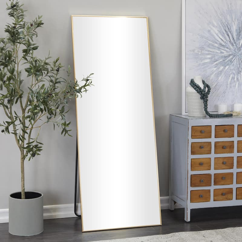 Metal Floor Mirror with Stand - Silver or Gold - CosmoLiving by Cosmopolitan