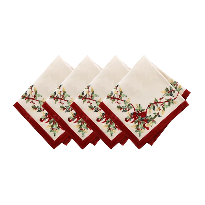 Villeroy & Boch Winter Bows & Garland Napkins, Set of 4 - 17x17 - Set of 4