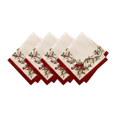 Villeroy & Boch Winter Bows & Garland Napkins, Set of 4 - 17x17