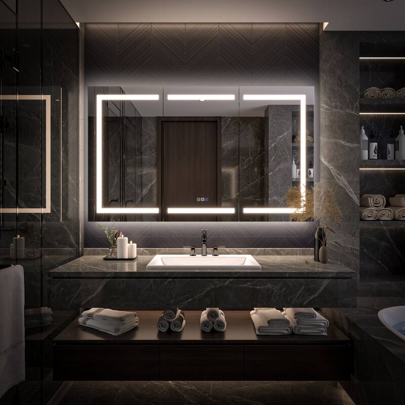 Modland 48"-72"W x 36"H Lighted Bathroom Medicine Cabinet with Backlit & Frontlit Modes,Anti-Fog