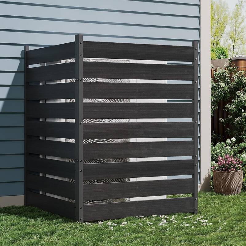 Decorative Wood Panel, Cedar Privacy Screen for Patio and Yard - Black