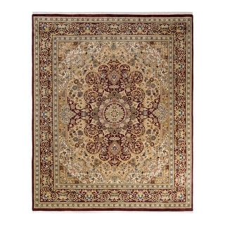 Hand Knotted Traditional Oriental Wool Area Rug - 8' 1" x 9' 10"