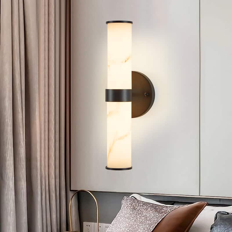Modern Resin Imitation Marble Texture Wall Light with Iron Frame,Set of 2