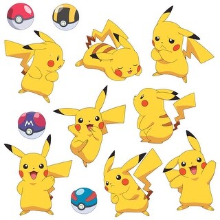 Yellow & Black Pokémon Pikachu Wall Decals by RoomMates