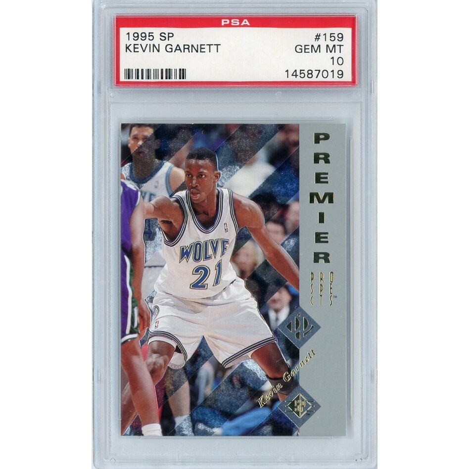 Shop Kevin Garnett Minnesota Timberwolves 1995 Upper Deck Sp Premier 159 Rookie Card Rc Graded Psa 10 Ge Black 5 X 8 Overstock 31766632
