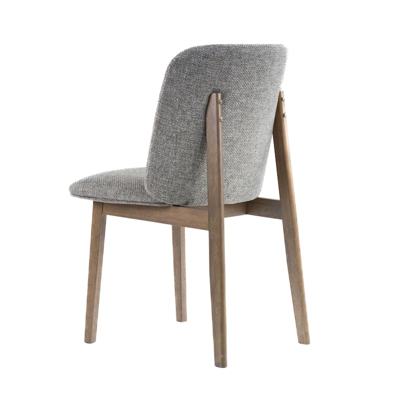 Cid Estele Dining Side Chair Set of 2, Gray Fabric, Wenge Brown Wood