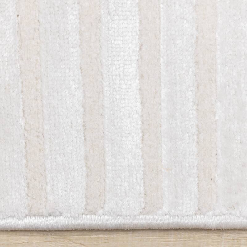 Leonardo White Grey Modern Lines Area Rug