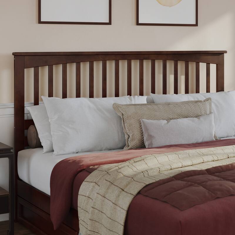 AFI Mission Headboard with Attachable Charger - Walnut - King