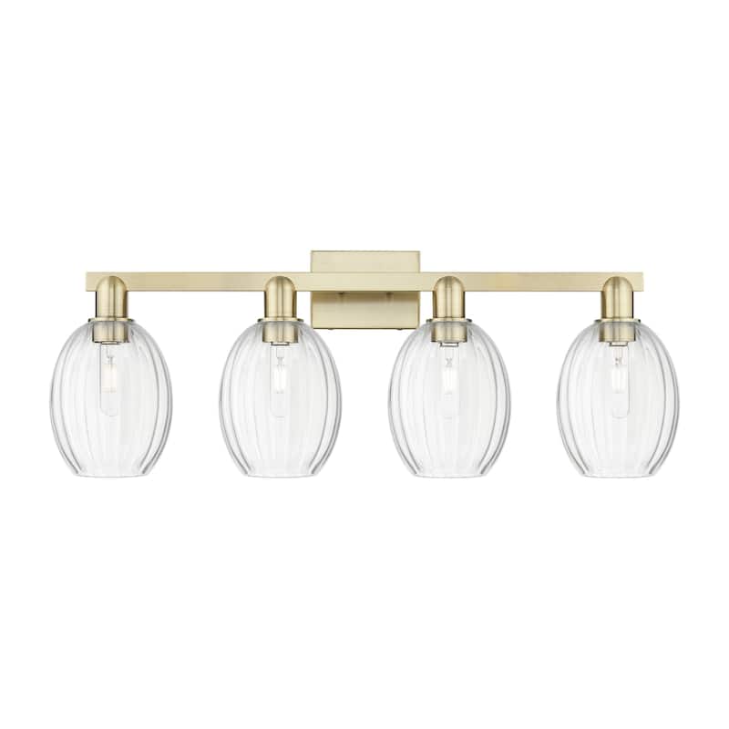 Innovations Lighting 716-4W-13-36 Preston Vanity Preston 4 Light 36" - Antique Brass / Clear