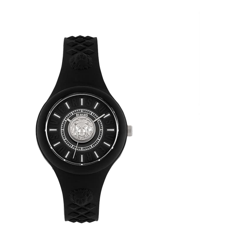 Versus Versace Fire Island Lion Strap Watch - Black