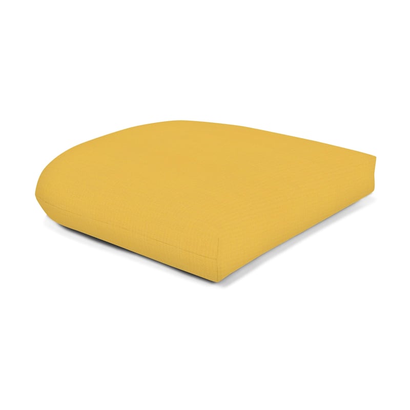 Sunbrella® Solid Fabric 1-Piece Indoor/Outdoor Wicker Seat Pad, 18"W x 18"L, Canvas Navy - Spectrum Daffodil