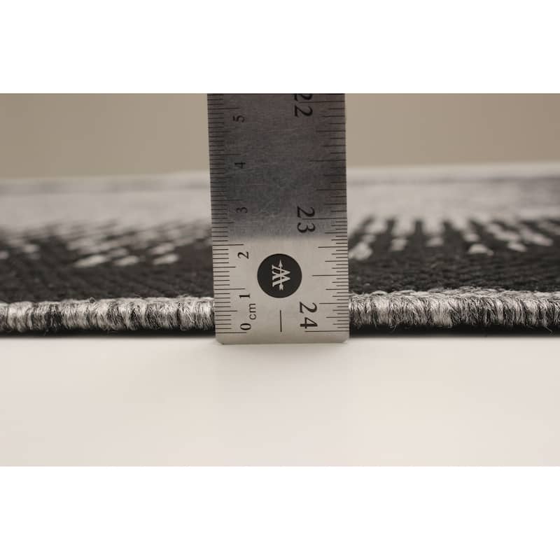 ECARPETGALLERY Machine Woven Edge Grey Area Rug