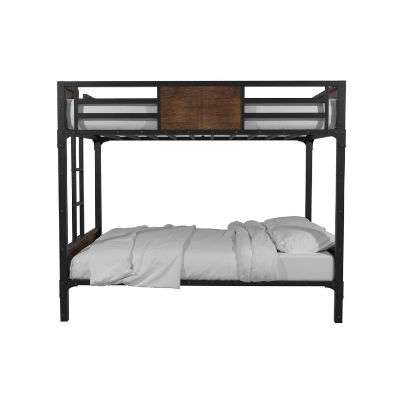 Jown Industrial Black 3-Piece Gel Memory Mattress & Metal Bunk Bed Set by Furniture of America