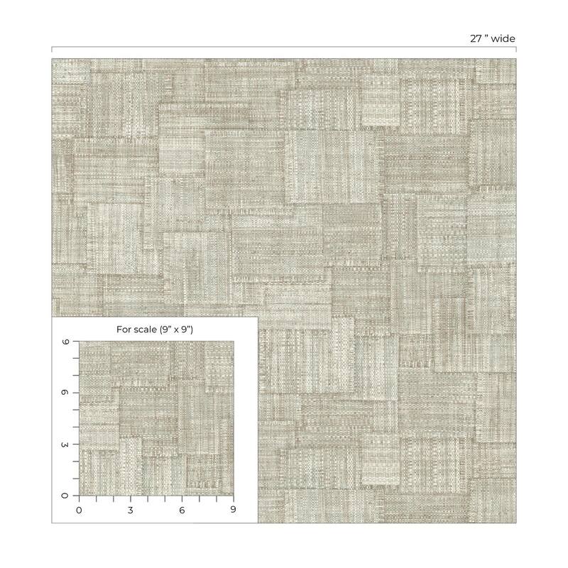 Seabrook Designs Woven Blocks Embossed Vinyl Unpasted Wallpaper