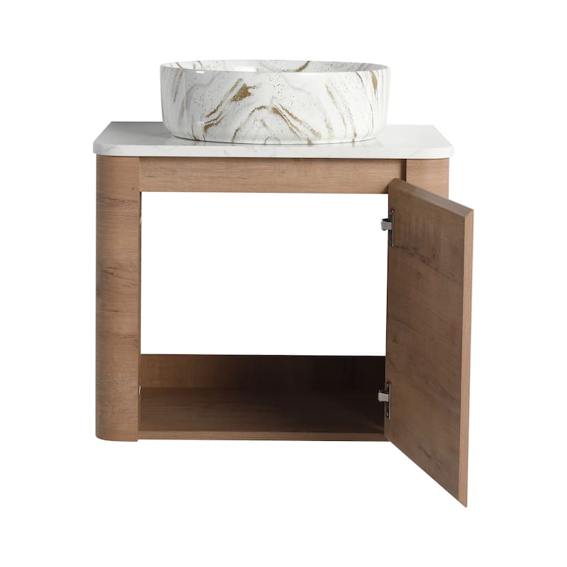 Bathroom Vanity With Sink In 24/30 Inch, Floating Bathroom Vanity With Soft Close Door