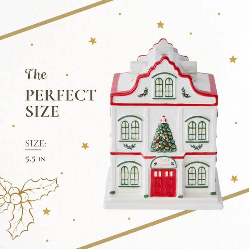 Spode Christmas Tree Village Hotel - 2.5" L x 2.5" W x 5.5" H
