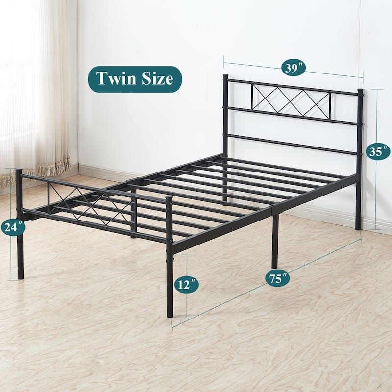 Taomika 3-Pieces Platform Bed Frame and Modern Nightstands Sets