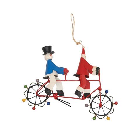 Clap saddle Bike for 2 Christmas Xmas Ornament - Red