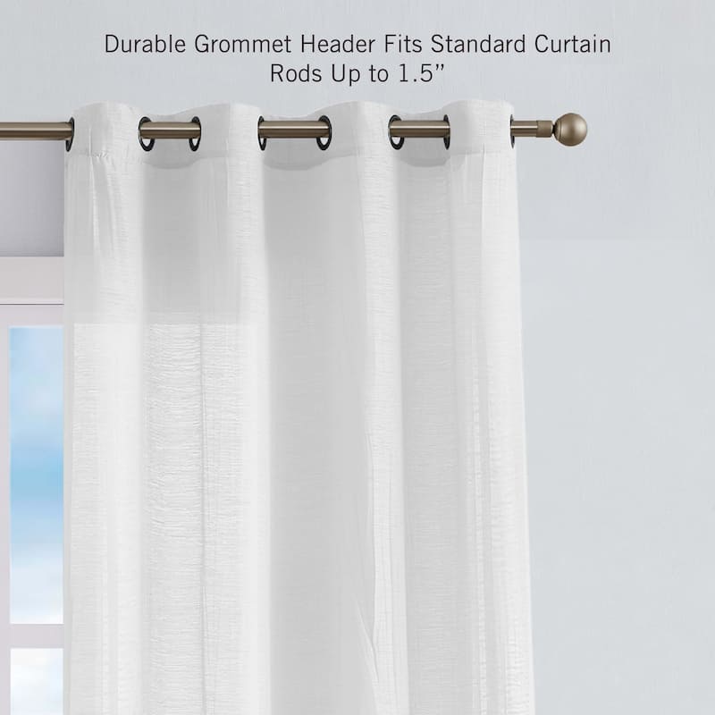 Nautica Cordelia Crushed Sheer Grommet Extra Wide Curtains (Set of 2)