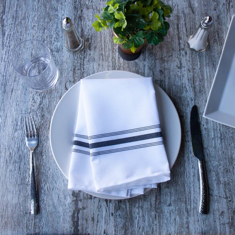 Arkwright Home 18x22 Inch Striped Bistro Napkins - Pack of 12