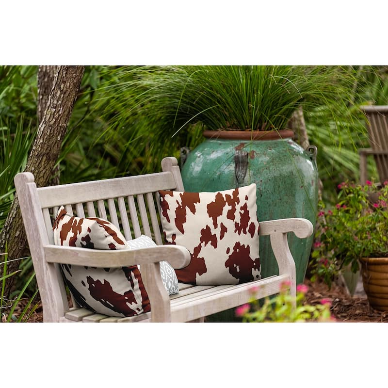 Moo Print Indoor/Outdoor Throw Pillow