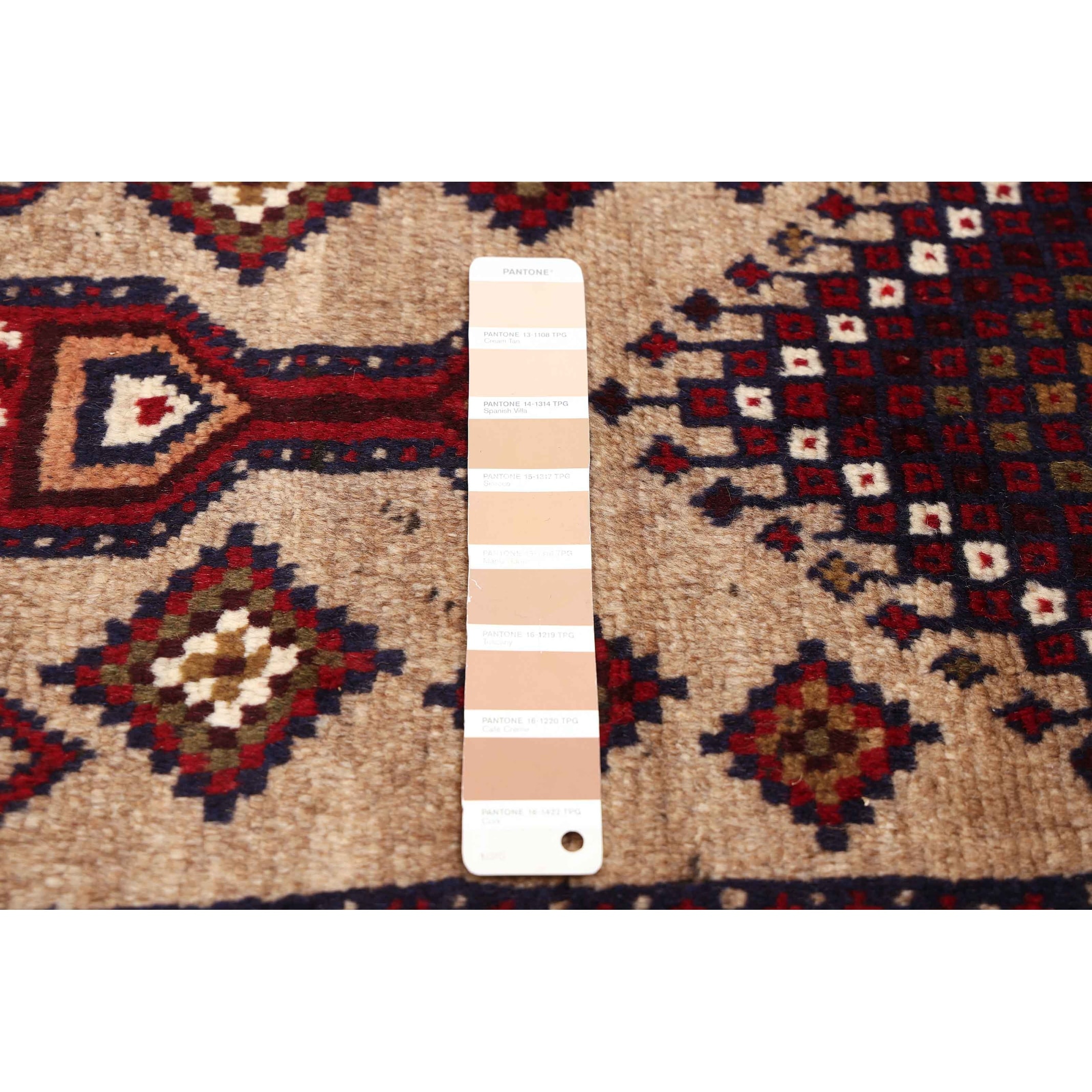 ECARPETGALLERY Hand-knotted Baluch Tan Wool Rug - 3'4 x 5'9 - Bed