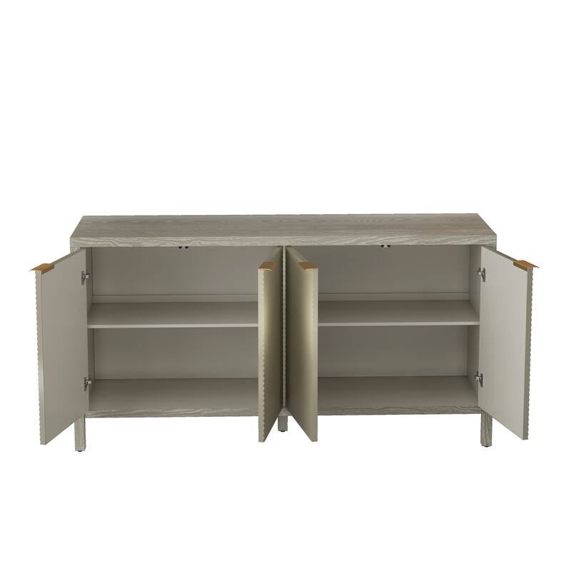 Modern 4-Door Sideboard with Adjustable Shelves, Scratch-Resistant Design, for Kitchen Entryway and Living Room