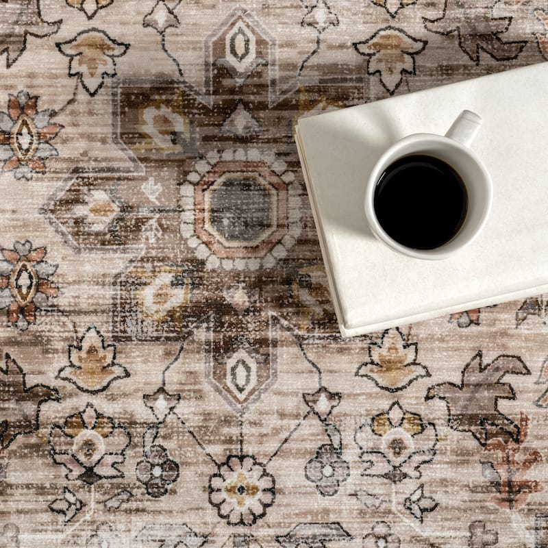 Nuloom Delisa Vintage Stain-Resistant Machine Washable Area Rug