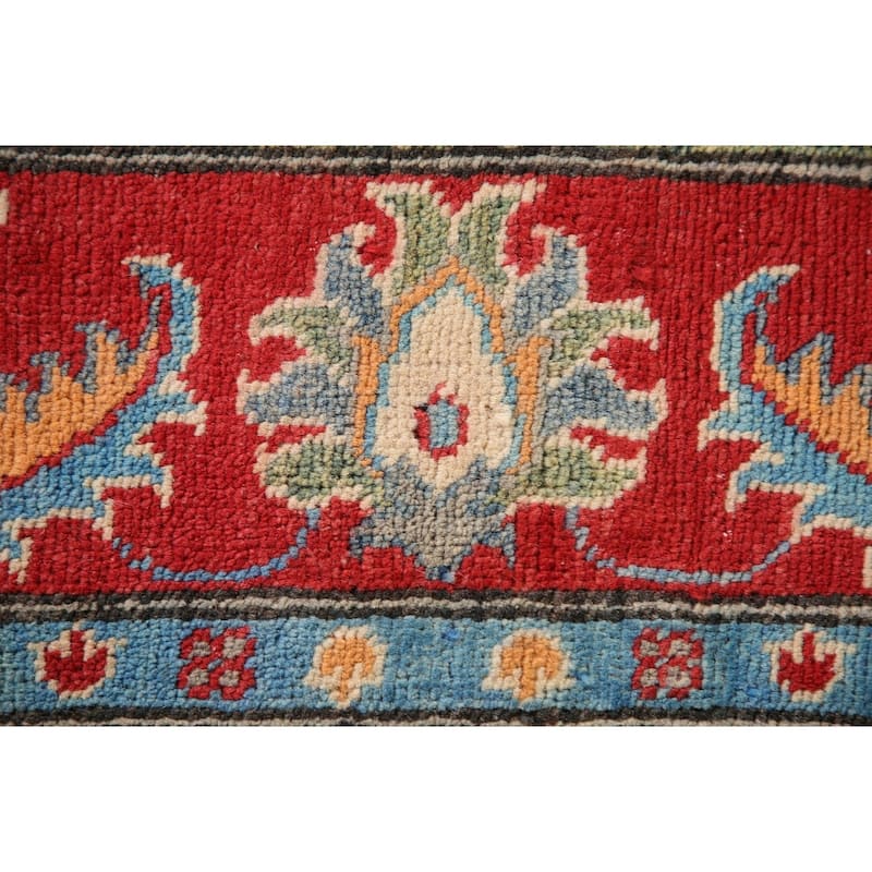 Kazak Area Rug Hand-Knotted Traditional Wool Carpet - 3'9"x 6'1"