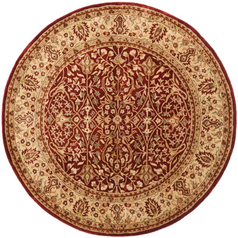 SAFAVIEH Handmade Persian Legend Cordula Traditional Oriental Wool Rug - 8' Round - Rust/Beige