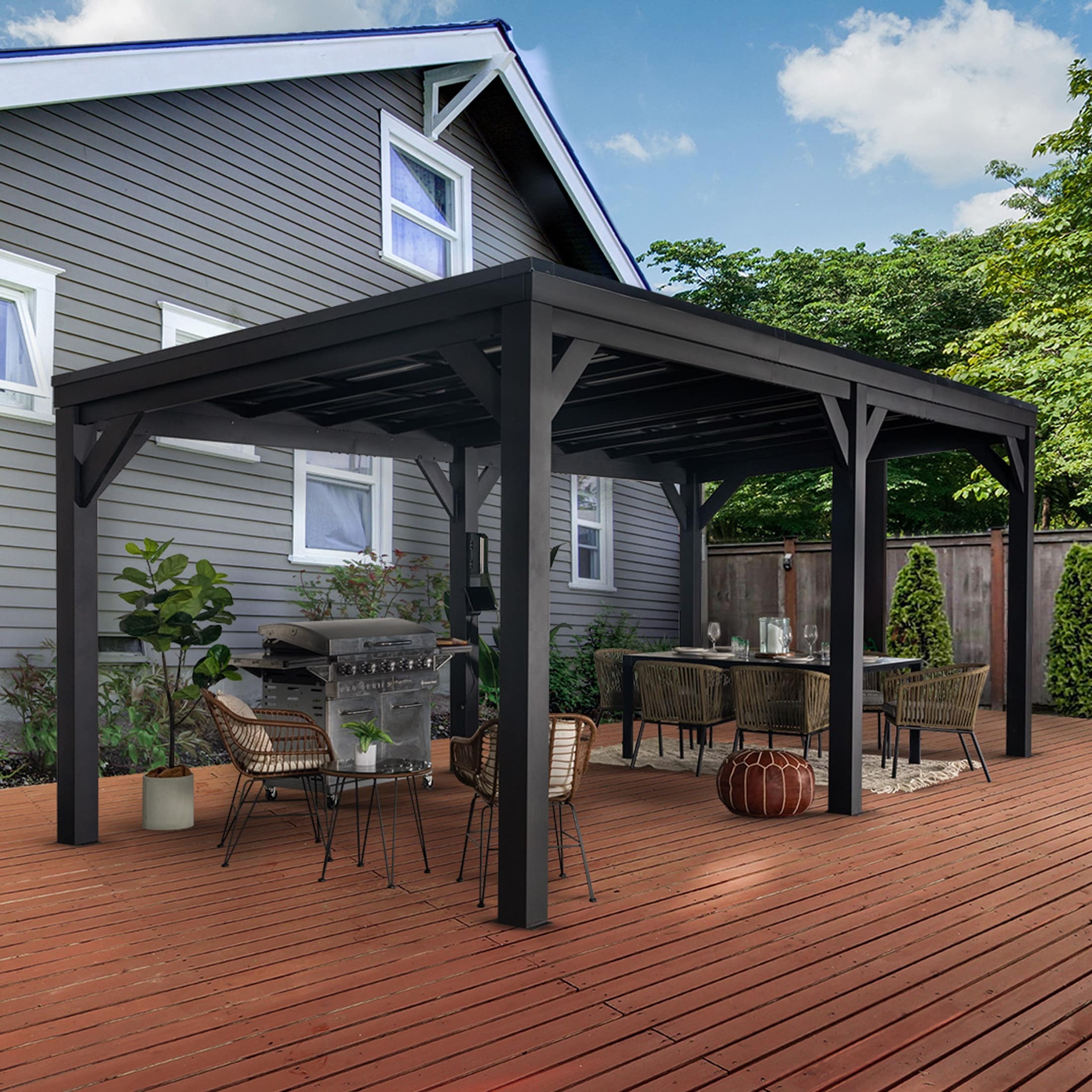 Backyard Discovery Stonebridge 20x9.5' Galvanized Steel Outdoor Gazebo