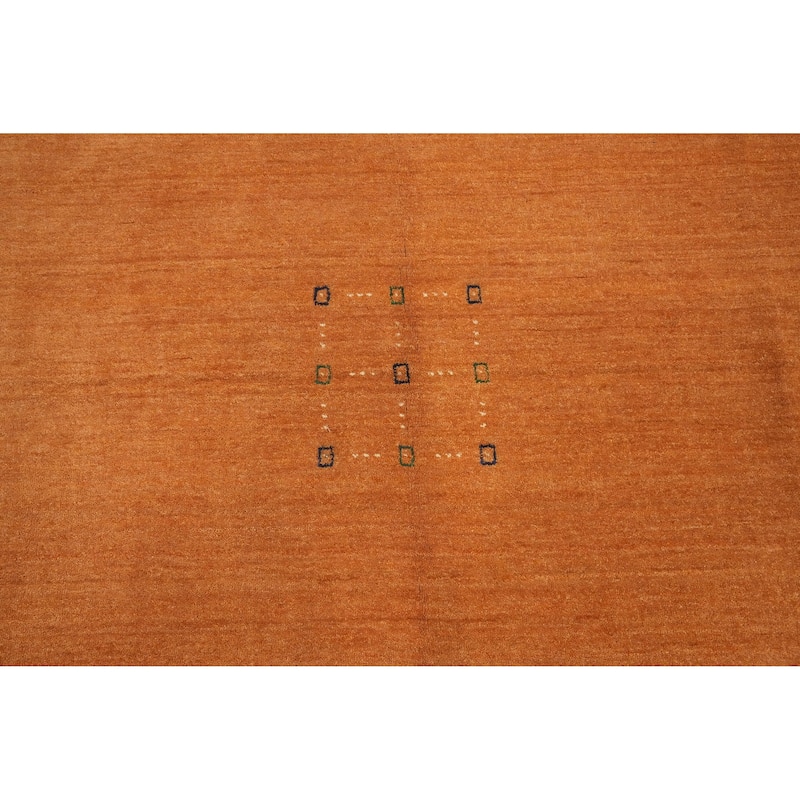 Hand Knotted Oriental 100% Wool Carpet Tribal Animal Pictorial Oranges & Rust Gabbeh Area Rug - 8' 11'' X 8' 11''