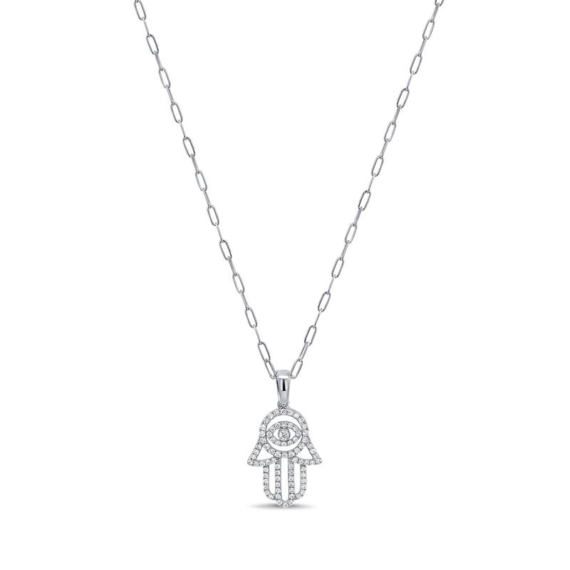 Joelle Collection 14K Gold Diamond Hamsa Necklace