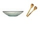 preview thumbnail 3 of 1, French Home Vintage Recycled Glass Serving Bowl & Olive Wood Servers