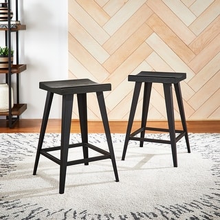 Oyala Black Finish Counter Height Stool (Set of 2) by iNSPIRE Q Modern
