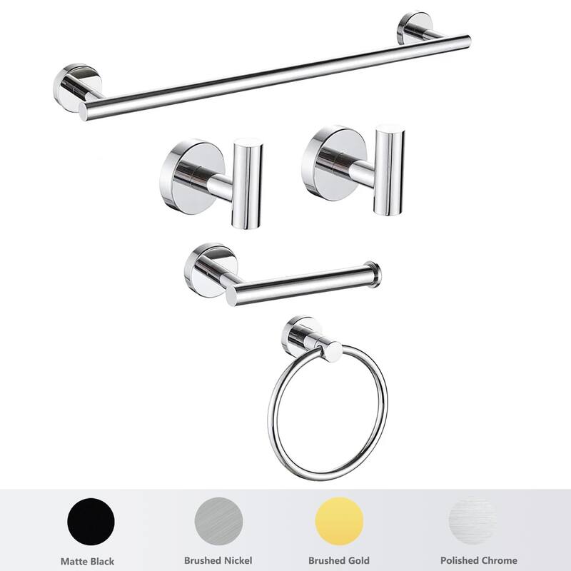 5-Piece Bath Hardware Set Towel Bar Towel Holder Set in Stainless Steel
