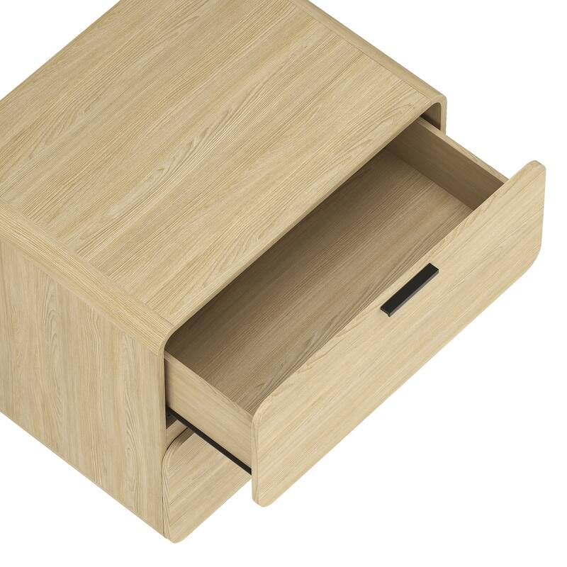 Sleek 26-Inch 2-Drawer Nightstand in Natural Finish