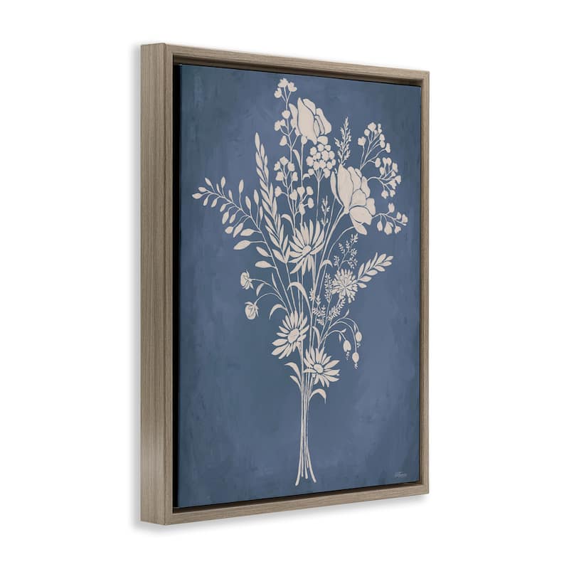Stupell Garden Bundle over Blue Framed Floater Canvas Wall Art Design By Cat Thurman Designs