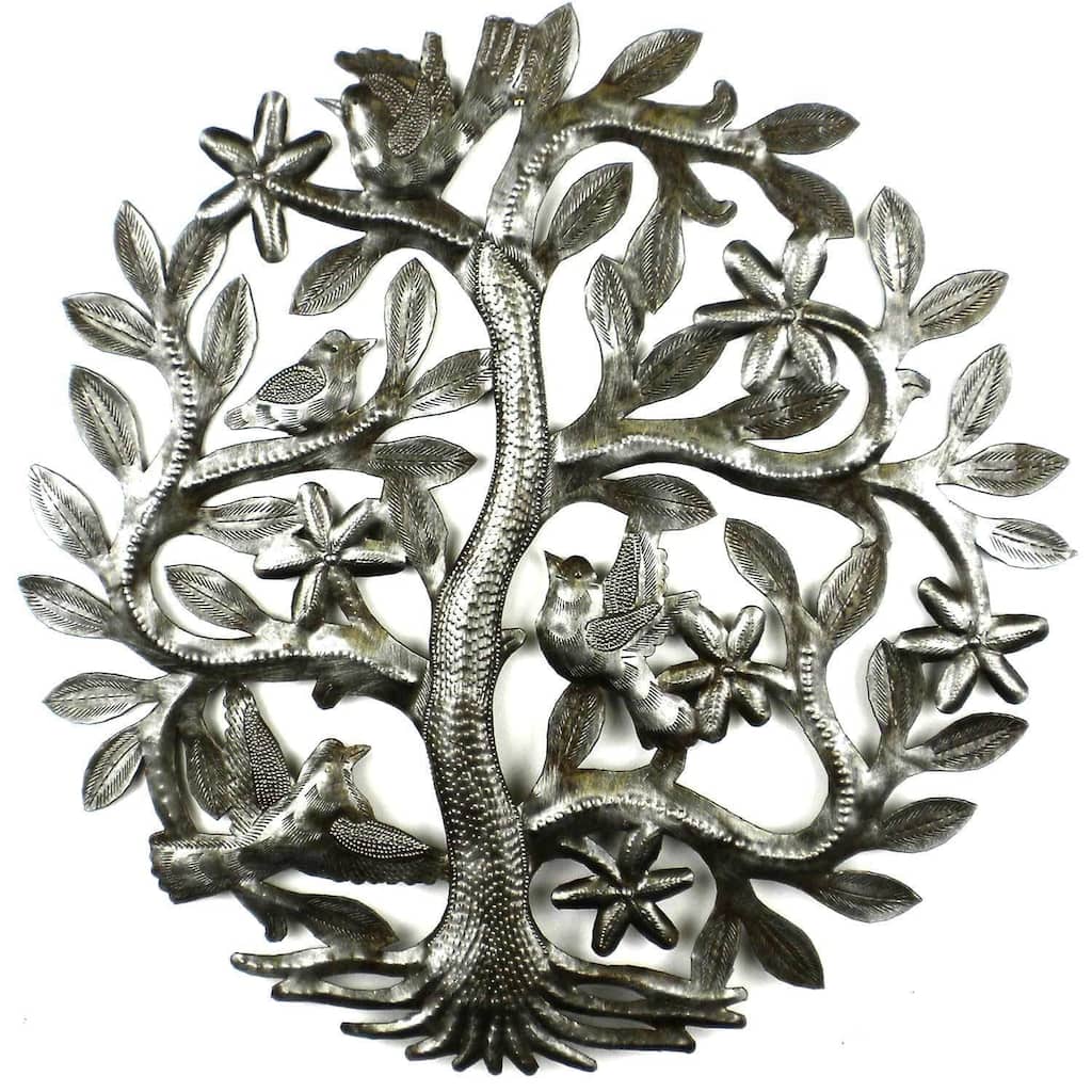 Handmade 14-inch Tree of Life with Birds (Haiti)