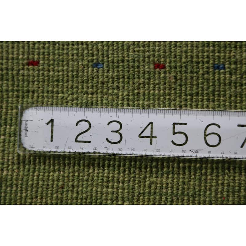 Hand Knotted Oriental 100% Wool Carpet Tribal Animal Pictorial Green Gabbeh Area Rug - 7' 7'' X 5' 3''