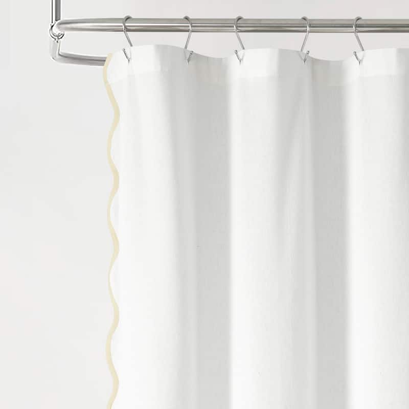 Lush Decor Coastal Chic Scallop Edge Shower Curtain Single