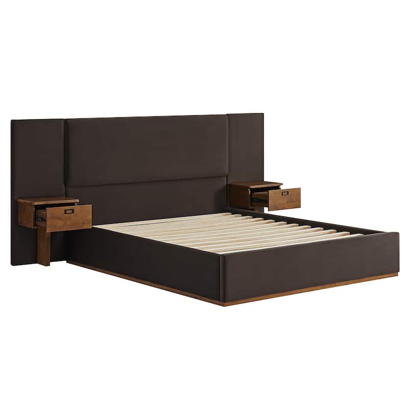 Danson Upholstered King Bed with Side Tables