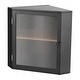 preview thumbnail 1 of 9, Black Wicker Wood Corner Bread Box with Double Layer Adjustable Shelves and Acrylic Door - 12.60” x 12.60” x 16.73”